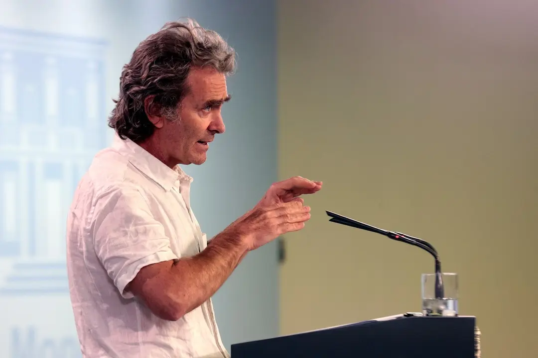 El director del Centro de Alertas y Emergencias Sanitarias del Ministerio de Sanidad, Fernando Sim&oacute;n, durante una rueda de prensa sobre la gesti&oacute;n de la crisis del Covid-19, en Madrid (Espa&ntilde;a) a 6 de mayo de 2020.