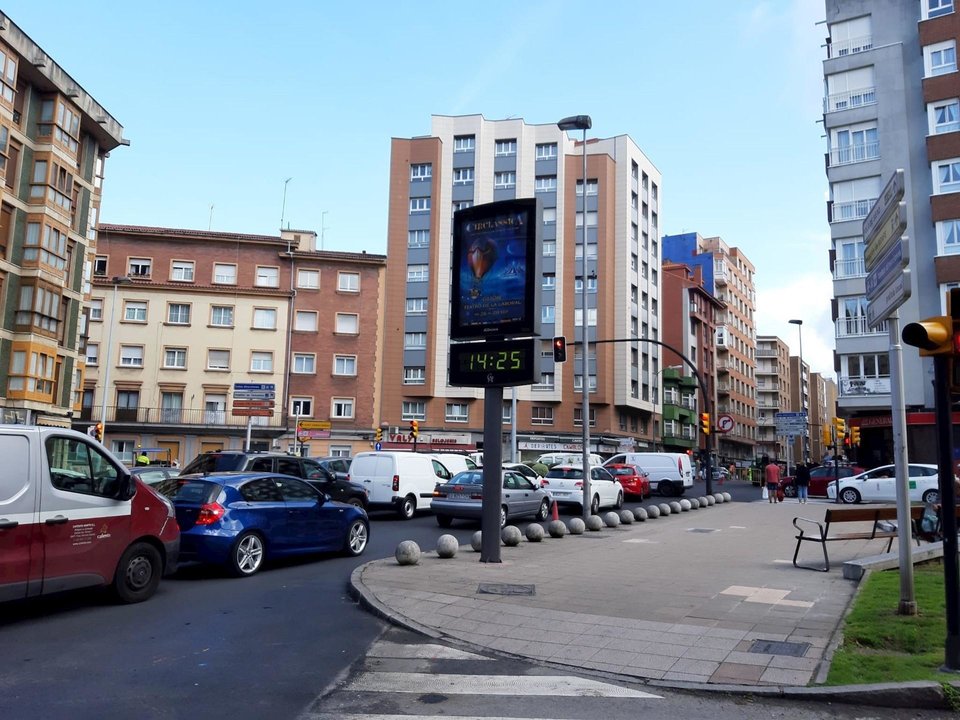Atasco de tráfico en Gijón