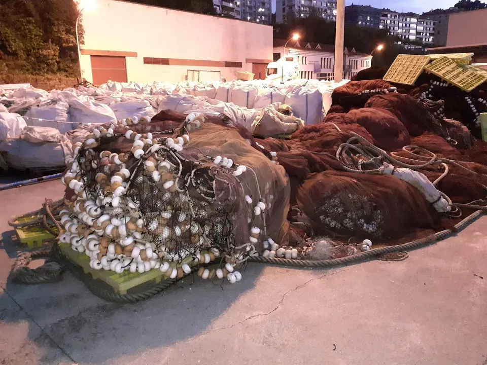 Redes de pesca en el Puerto de Bermeo (Bizkaia)