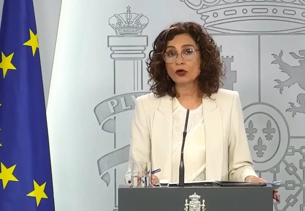La ministra de Hacienda y portavoz del Gobierno, Mar&iacute;a Jes&uacute;s Montero, en la rueda de prensa telem&aacute;tica tras el Consejo de Ministros.