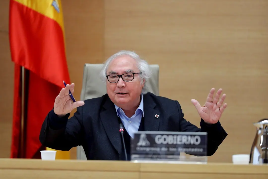 El ministro de Universidades, Manuel Castells, durante su comparecencia de la semana pasada en el Congreso.