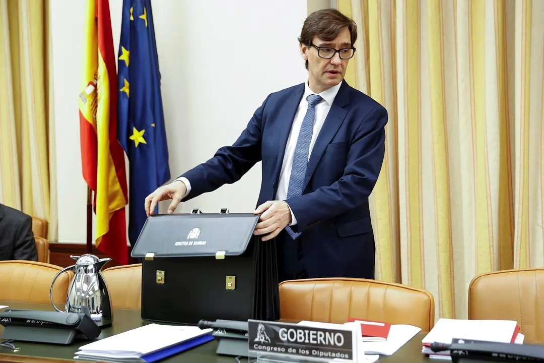 El ministro de Sanidad, Salvador Illa, antes de su comparecencia este jueves en la Comisi&oacute;n correspondiente del Congreso, en Madrid (Espa&ntilde;a), a 14 de mayo de 2020.