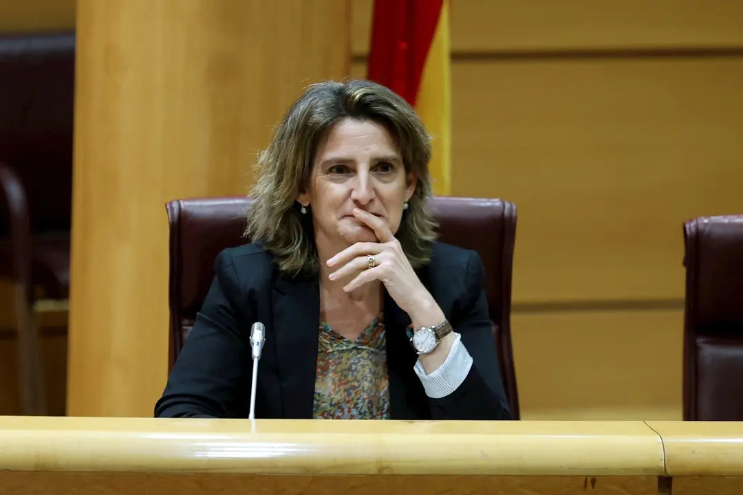 La vicepresidenta Cuarta del Gobierno y ministra para la Transici&oacute;n Ecol&oacute;gica y el Reto Demogr&aacute;fico, Teresa Ribera, durante su comparecencia este lunes ante la Comisi&oacute;n de Transici&oacute;n Ecol&oacute;gica del Senado para informar sobre las l&iacute;neas generales de la pol&iacute;