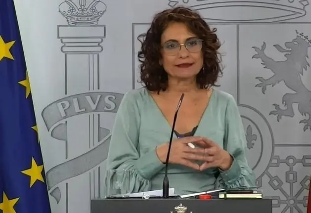 La ministra de Hacienda y portavoz del Gobierno, Mar&iacute;a Jes&uacute;s Montero, durante la rueda de prensa posterior a la reuni&oacute;n del Consejo de Ministros celebrada el 19 de mayo.