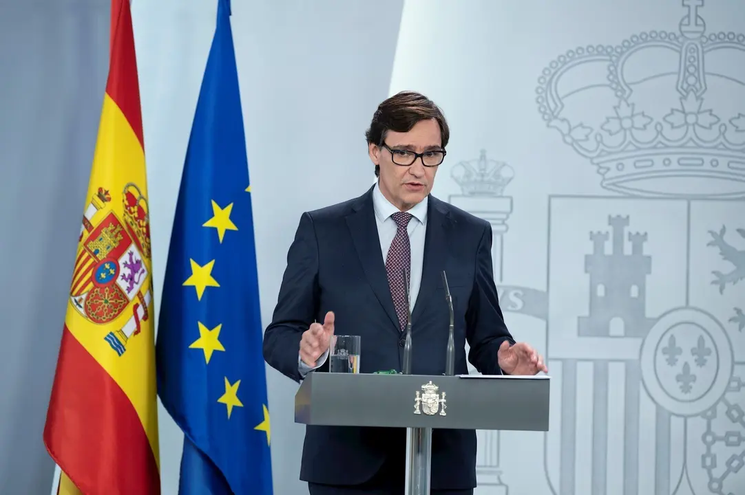 El ministro de Sanidad, Salvador Illa, durante la rueda de prensa.