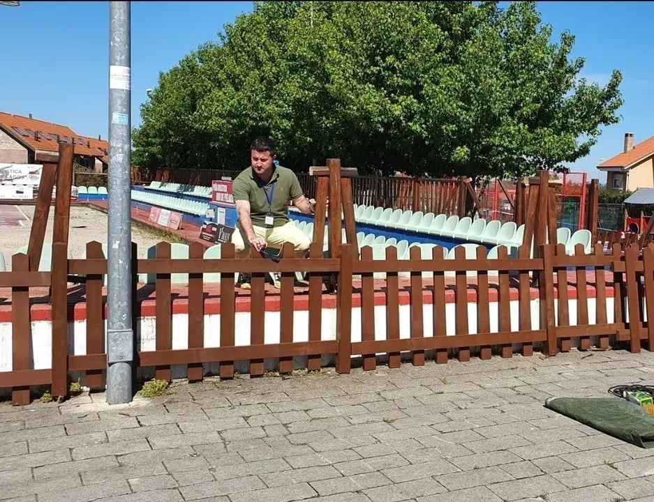 Obras de mejora de la bolera de Renedo