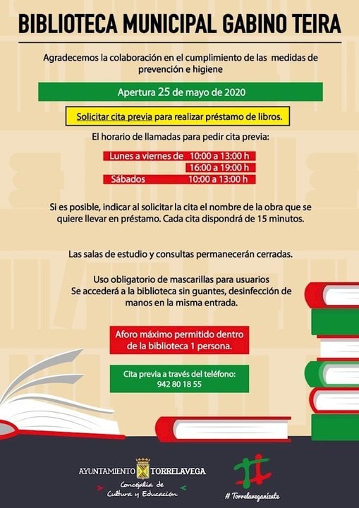 Indicaciones para uso de la biblioteca Gabino Teira de Torrelavega