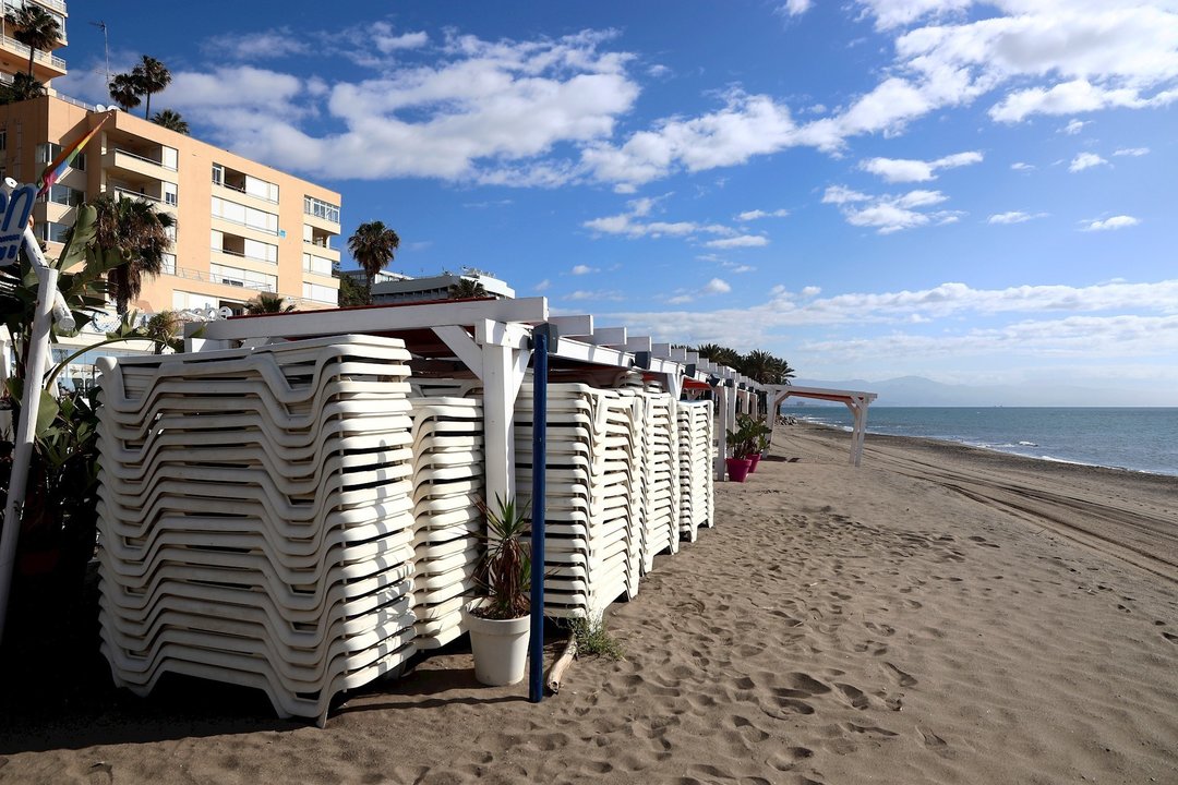 Vistas  del paseo marítimo de La Carihuela en Torremolinos.
