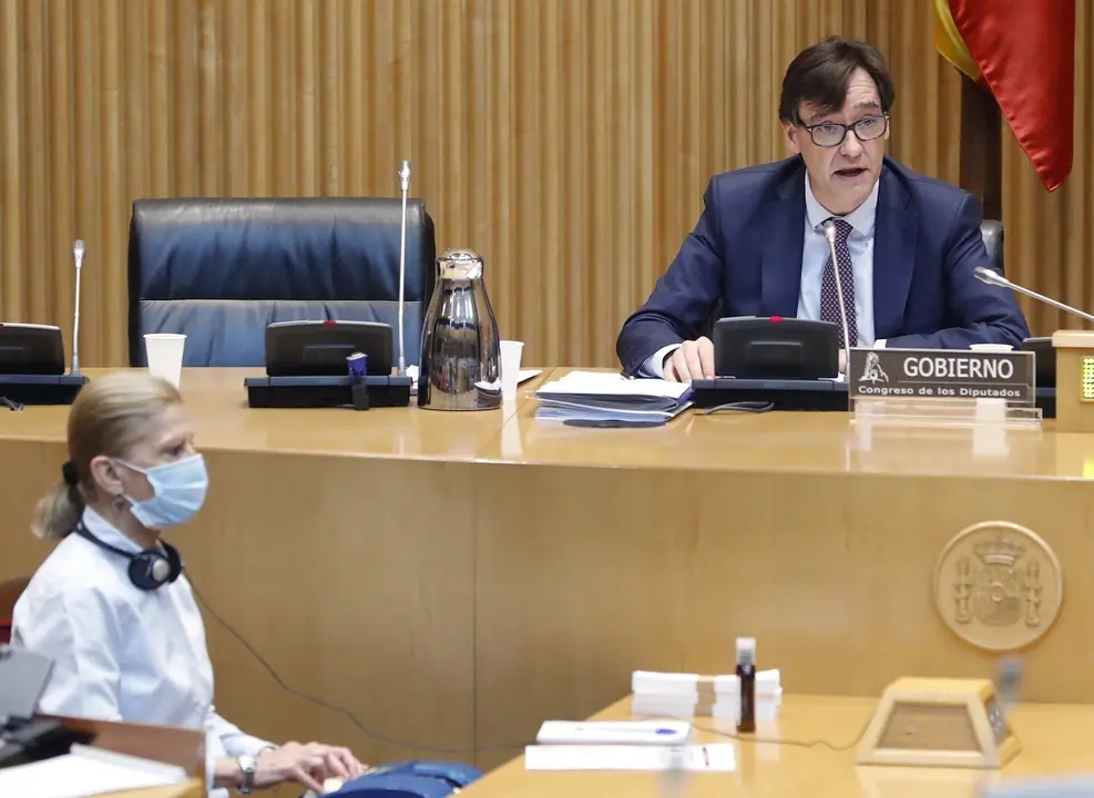 El ministro de Sanidad, Salvador Illa comparece en la Comisi&oacute;n de Sanidad del Congreso, en Madrid (Espa&ntilde;a), a 21 de mayo de 2020.