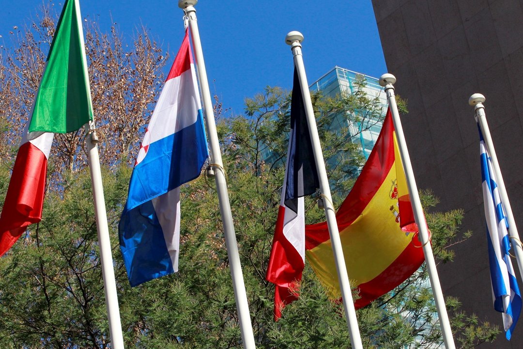 Banderas, bandera de Grecia, España, Francia, Croacia, Italia