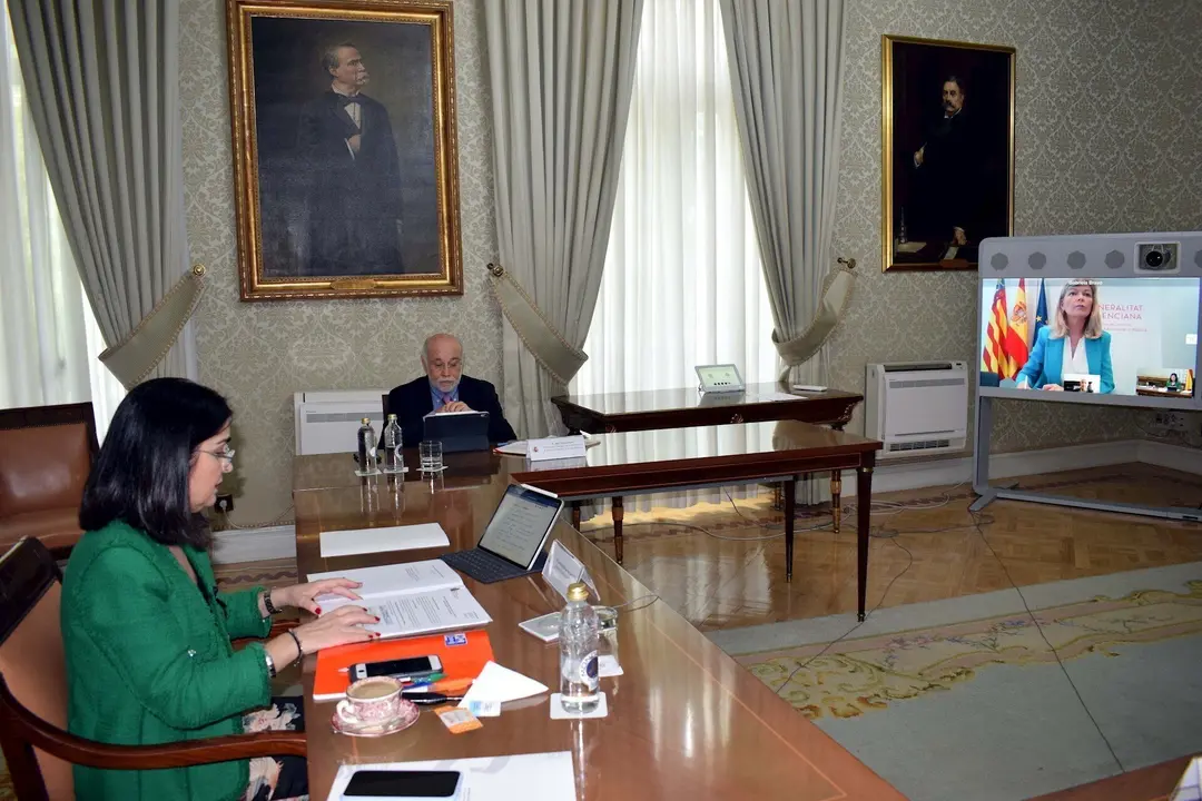 La a ministra de Pol&iacute;tica Territorial y Funci&oacute;n P&uacute;blica, Carolina Darias, se ha reunido por videoconferencia con  la consellera de Justicia, Interior y Administraci&oacute;n P&uacute;blica de la Comunitat Valenciana, Gabriela Bravo