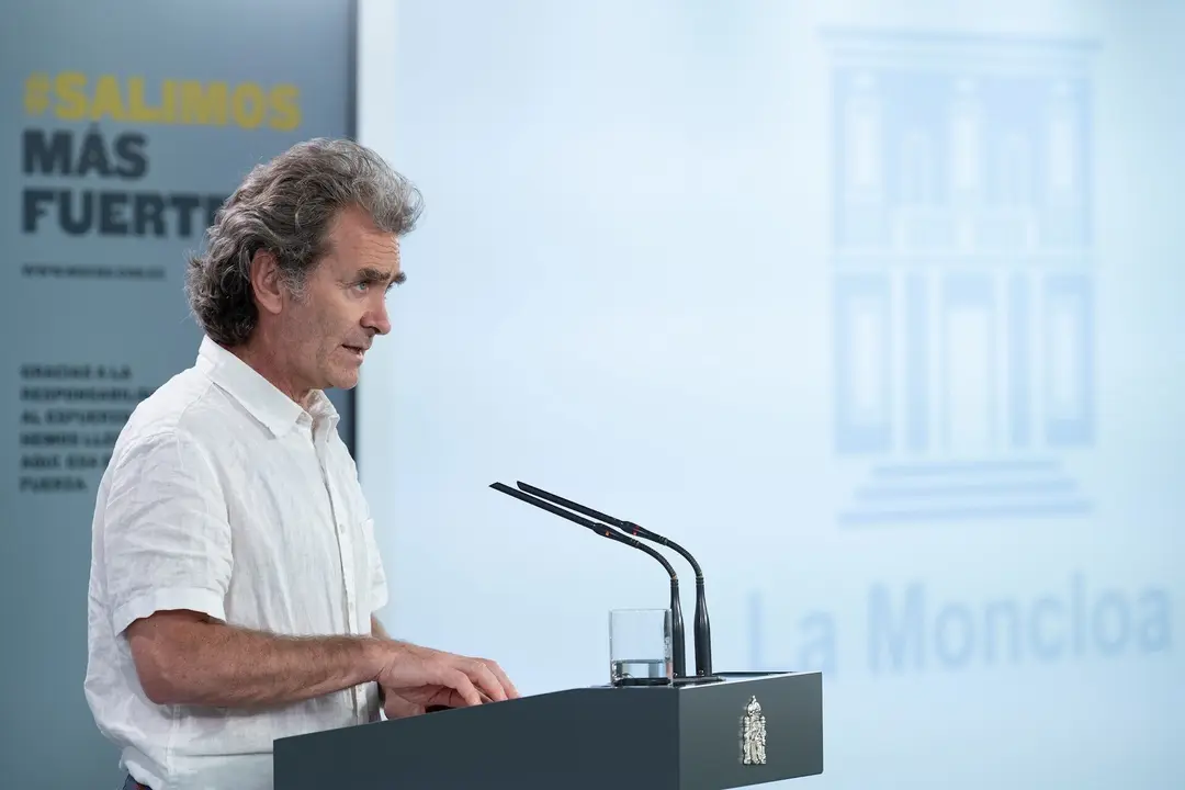 El director del Centro de Coordinaci&oacute;n de Alertas y Emergencias Sanitarias, Fernando Sim&oacute;n, comparece en rueda de prensa para informar sobre las novedades del Covid-19. En Madrid, (Espa&ntilde;a), a 26 de mayo de 2020.