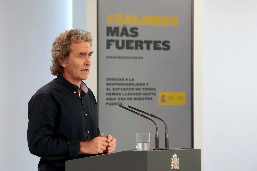 El director del Centro de Coordinaci&oacute;n de Alertas y Emergencias Sanitarias, Fernando Sim&oacute;n, comparece en rueda de prensa para informar sobre las novedades del Covid-19. En Madrid, (Espa&ntilde;a), a 27 de mayo de 2020.