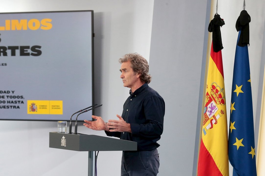El director del Centro de Coordinación de Alertas y Emergencias Sanitarias, Fernando Simón, comparece en rueda de prensa para informar sobre las novedades del Covid-19. En Madrid, (España), a 27 de mayo de 2020.