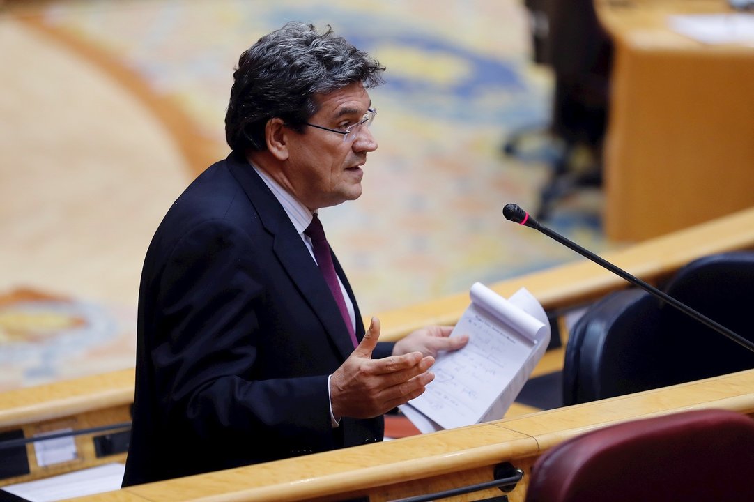 El ministro de Inclusión, Seguridad Social y Migraciones, José Luis Escrivá, en una intervención en el Senado