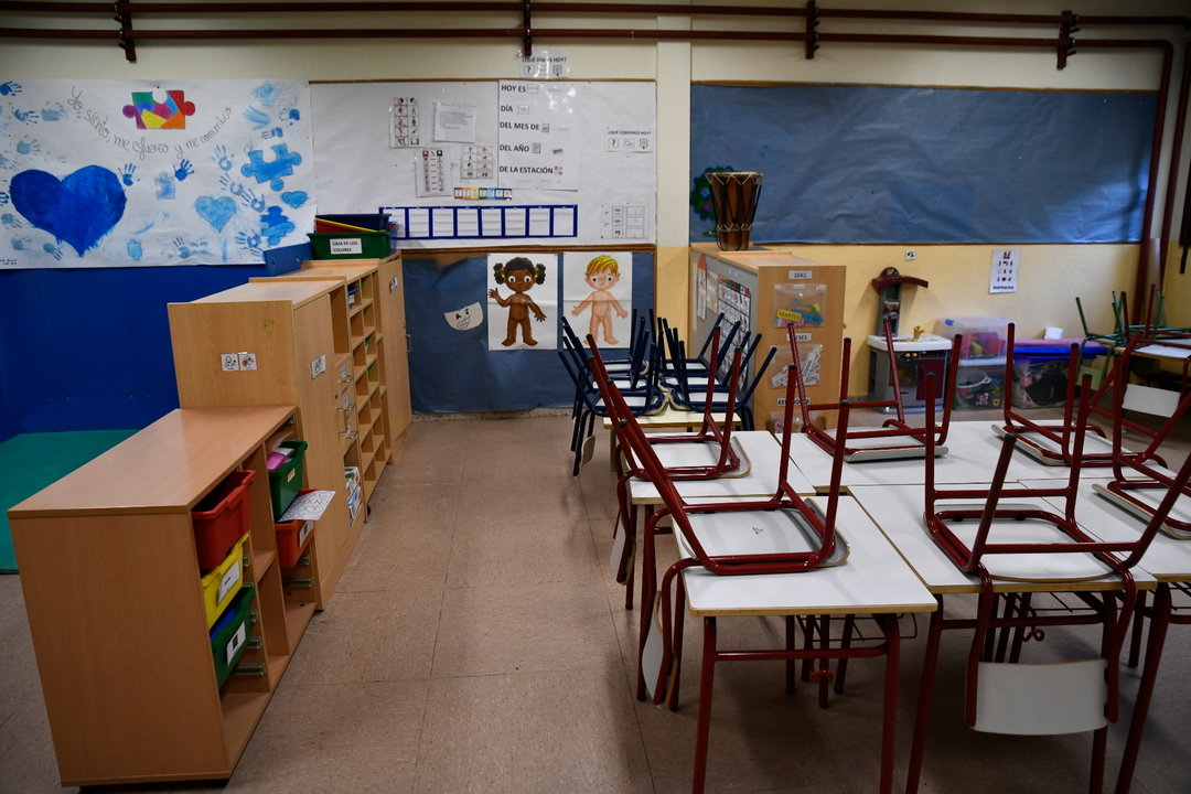 Aula de Infantil en el colegio público Joaquín Costa de Madrid.