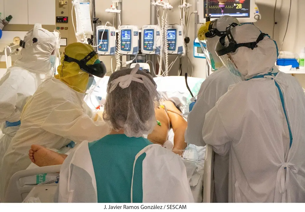 UCI de Guadalajara durante la pandemia de coronavirus.