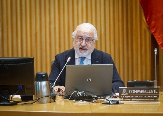 El presidente de la Confederación Española de Comercio (CEC), Pedro Campo, en su comparecencia este viernes en el Congreso