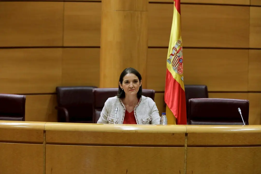 La ministra de Industria, Comercio y Turismo, Reyes Maroto, comparece en el Senado en comisi&oacute;n de su departamento. En Madrid (Espa&ntilde;a), a 10 de junio de 2020.