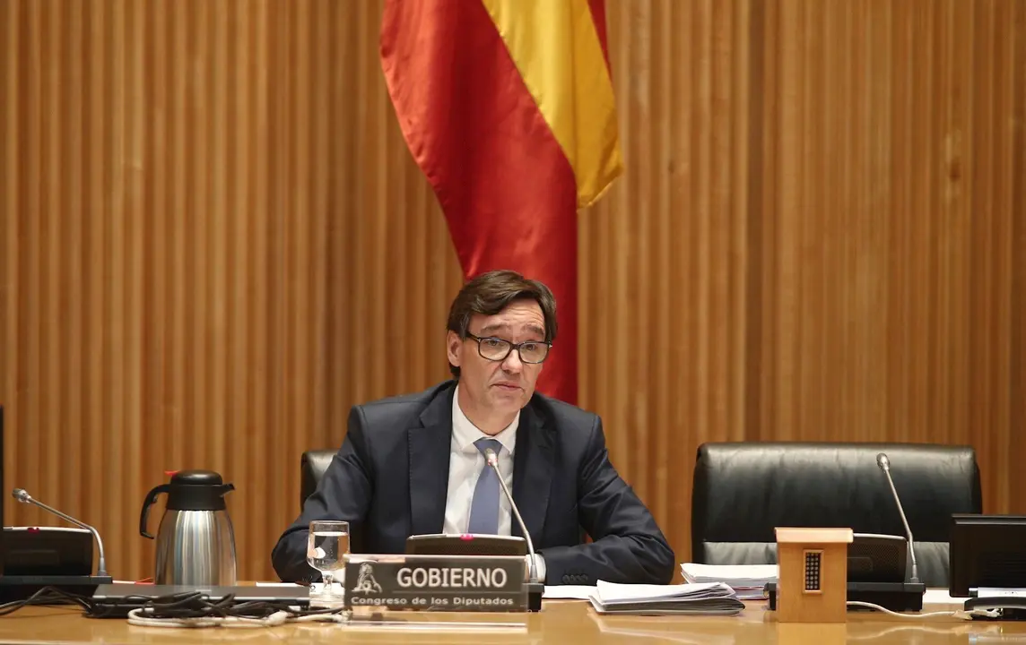 El ministro de Sanidad, Salvador Illa, durante su comparecencia en el Congreso de los Diputados