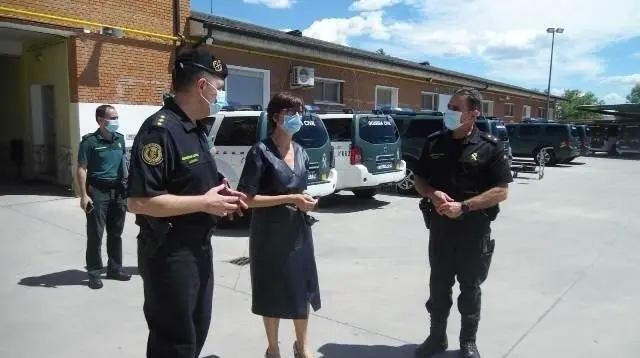 La directora general de la Guardia Civil, Mar&iacute;a G&aacute;mez, en su visita Valdemoro (Madrid), donde se encuentra la sede del GRS1 Madrid y del Escuadr&oacute;n para conocer su trabajo durante el estado de alarma.