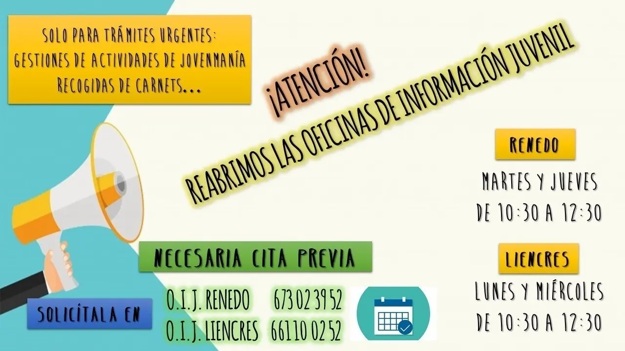 Cartel apertura oficinas juveniles en Pi&eacute;lagos