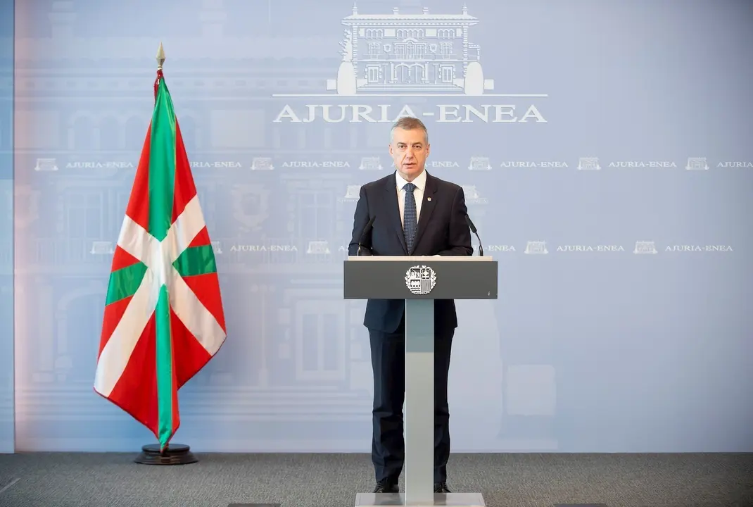 El Lehendakari, I&ntilde;igo Urkullu, en una comparecencia p&uacute;blica