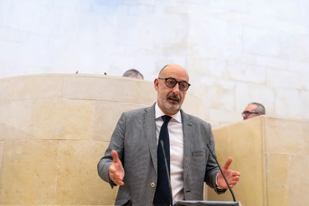 F&eacute;lix Alvarez, en la tribuna del Pleno del Parlamento 