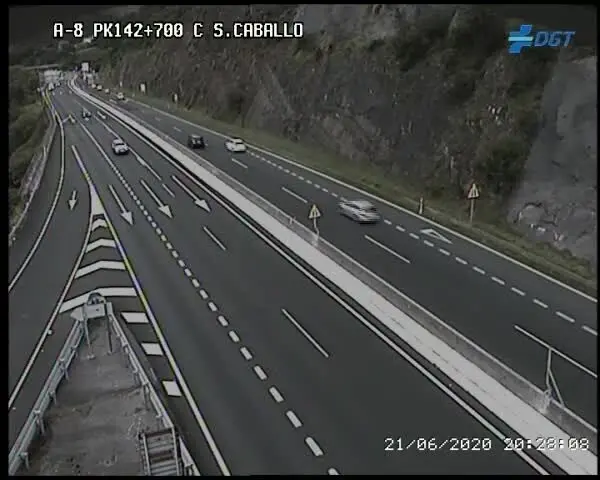 Imagen de la c&aacute;mara de la DGT en la A-8 a la altura de Saltacaballos