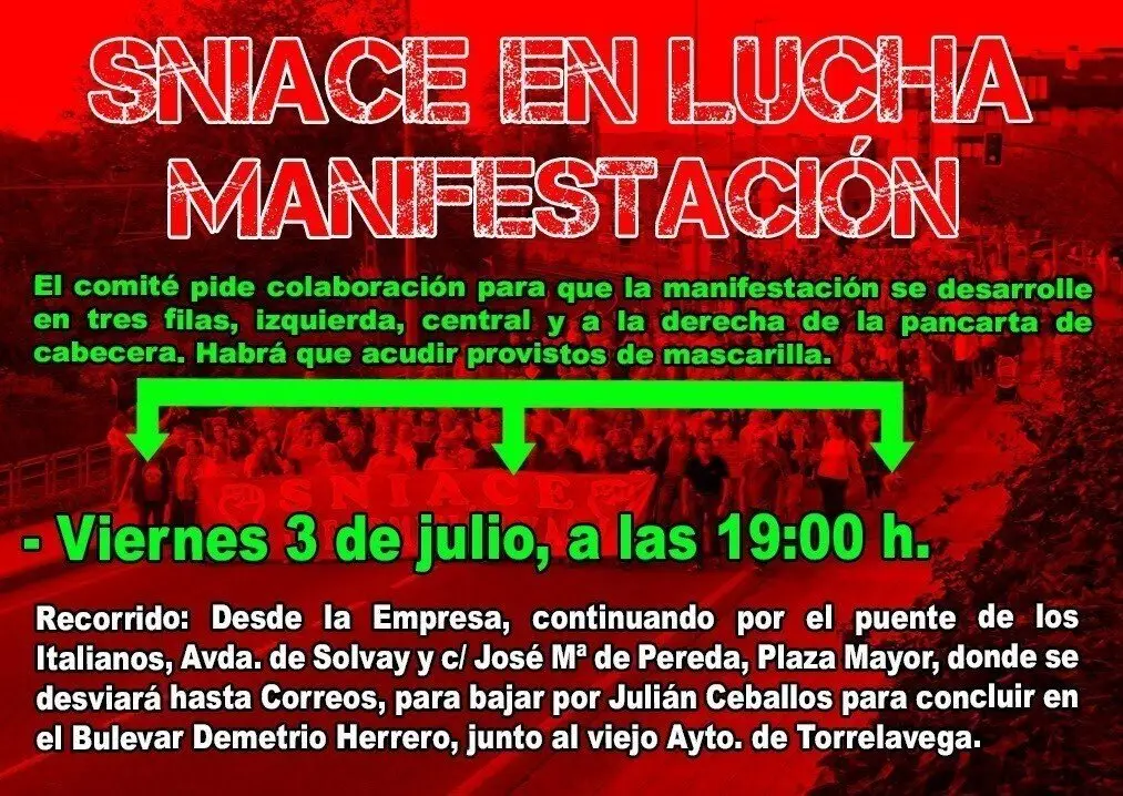 Manifestaci&oacute;n de Sniace 3 de julio