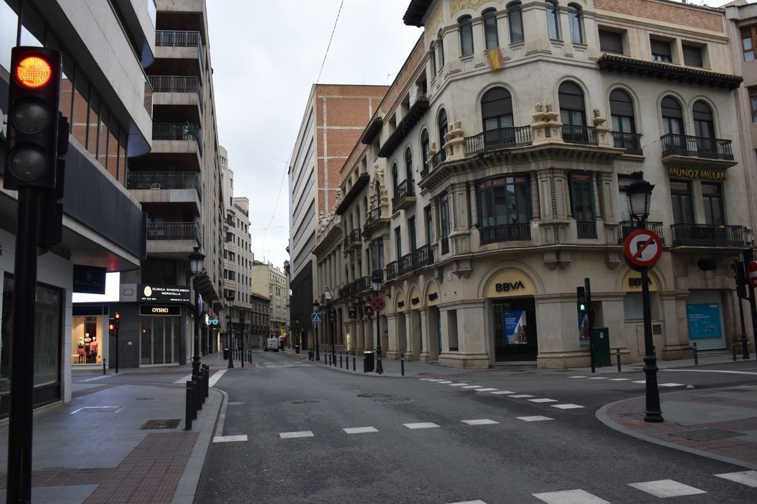 Calles de Albacete vacías por el coronavirus.