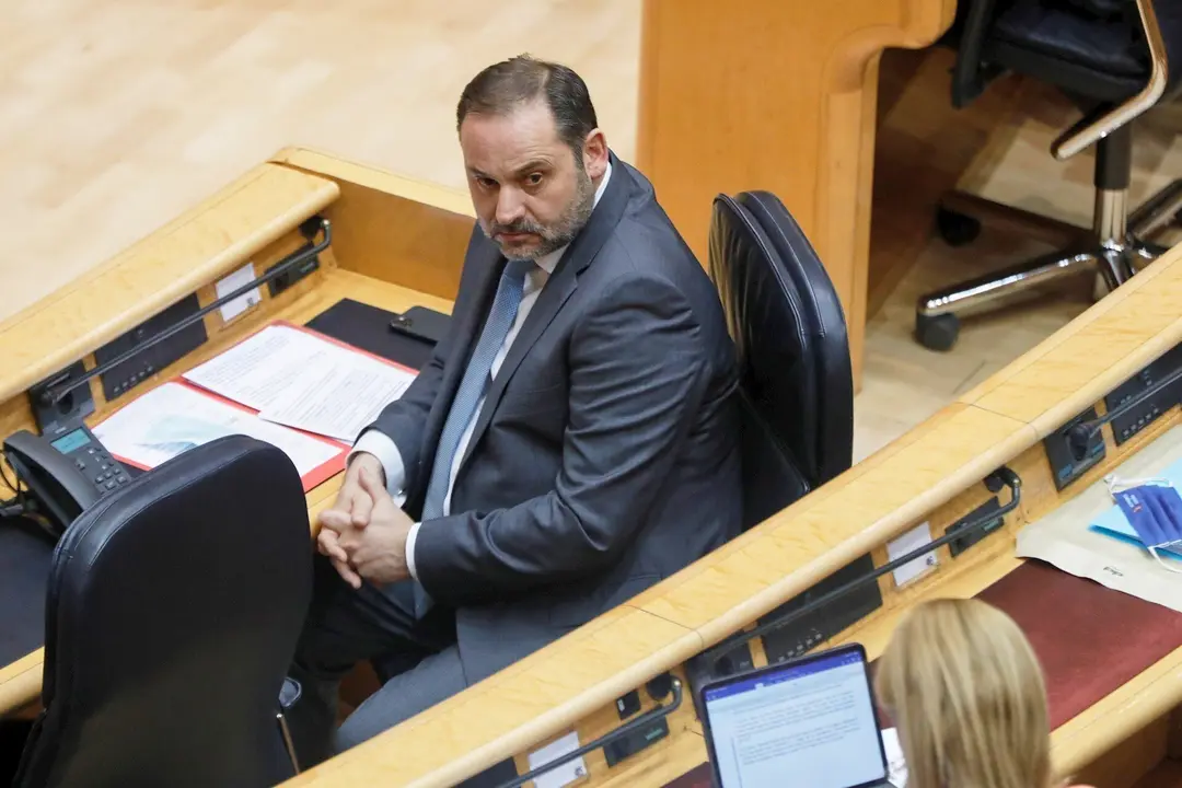 El Ministro de Transportes, Movilidad y Agenda Urbana, Jos&eacute; Luis &Aacute;balos, durante una sesi&oacute;n plenaria en el Senado 