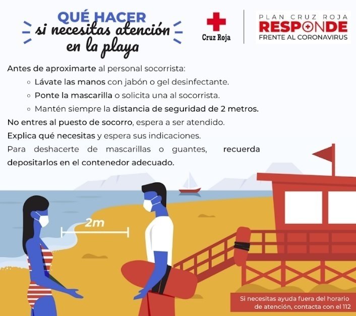 Consejos de Cruz Roja para protegerse del COVID-19 en las playas