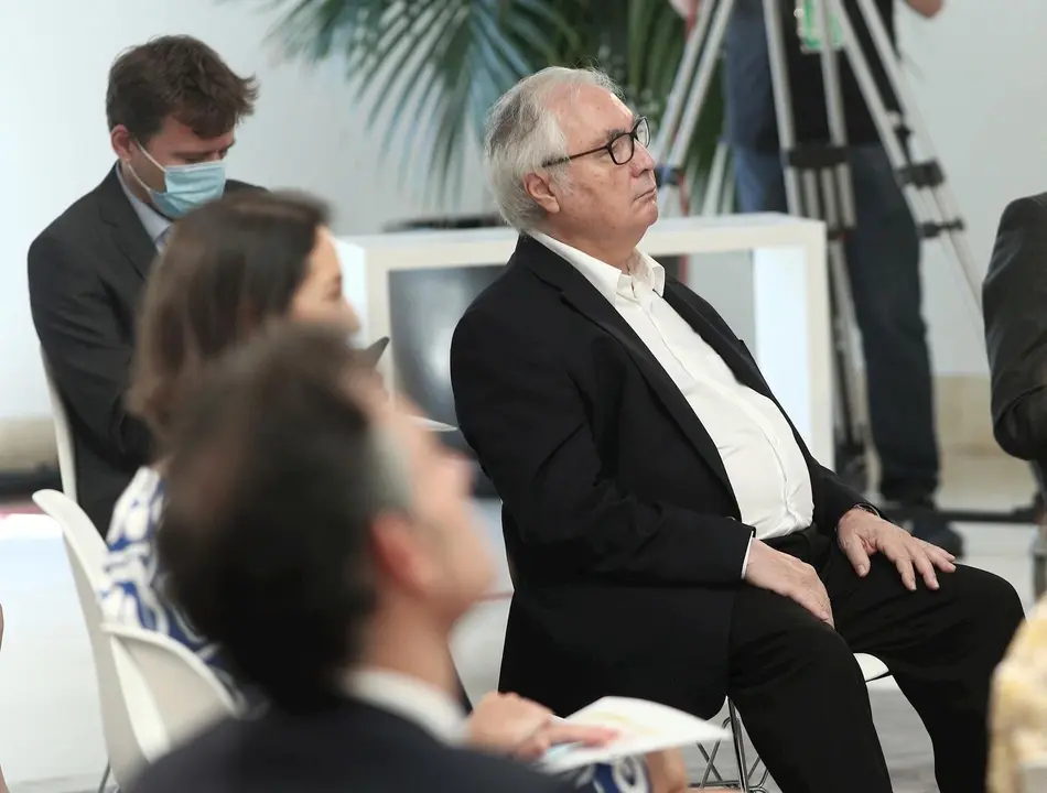 El ministro de Universidades, Manuel Castells, el pasado 9 de julio en la presentaci&oacute;n del Plan para reforzar el sistema de Ciencia, Tecnolog&iacute;a e Innovaci&oacute;n, en Moncloa.