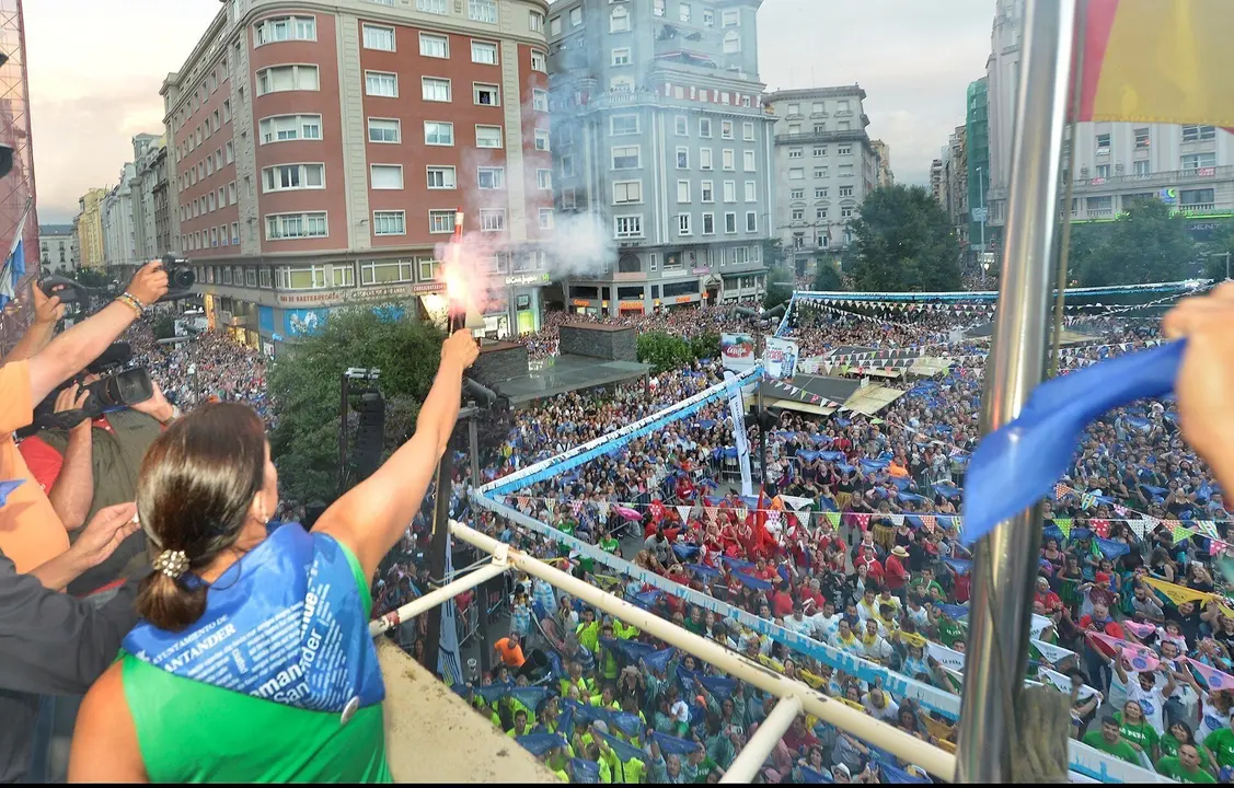 Lanzamiento del chupinazo de la Semana Grande de Santander en 2018