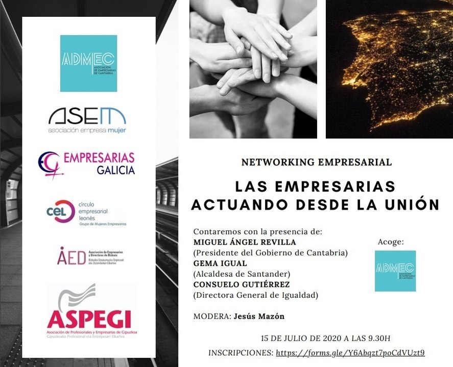Cartel del networking de las asociaciones de empresarias de la zona norte de España