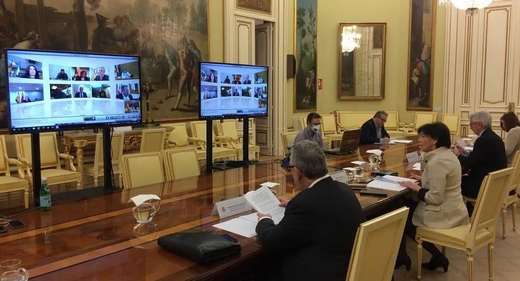 La ministra de Educaci&oacute;n y Formaci&oacute;n Profesional, Isabel Cela&aacute;, en la reuni&oacute;n telem&aacute;tica de la Conferencia Sectorial de Educaci&oacute;n del pasado mes de mayo.