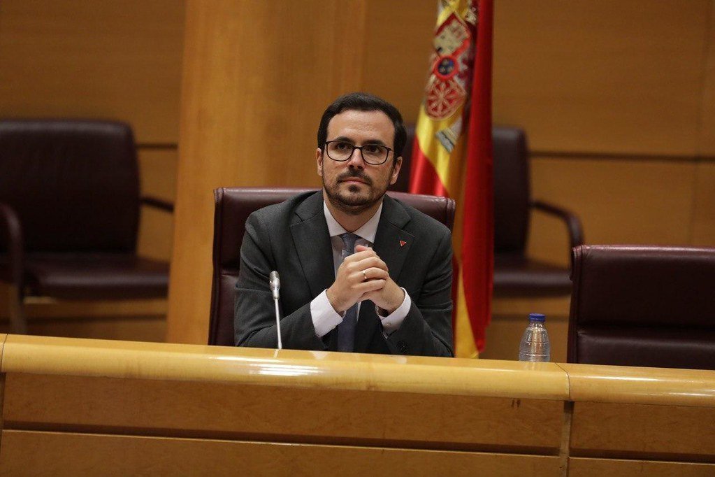 El ministro de Consumo, Alberto Garzón, en una comparecencia en el Senado
