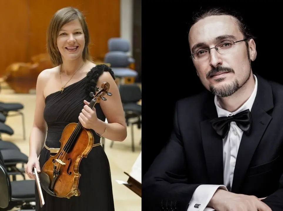 La violinista c&aacute;ntabra Mar&iacute;a Saiz San Emeterio y el pianista alcarre&ntilde;o &Aacute;ngel Cabrera