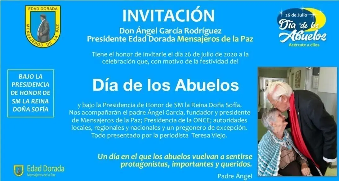Cartel de Mensajeros de la Paz por el D&iacute;a del Abuelo