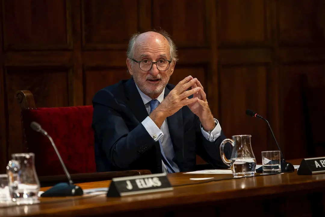 El presidente de Repsol, Antonio Brufau, durante su intervenci&oacute;n en la presentaci&oacute;n en Barcelona de la C&aacute;tedra Repsol de Transici&oacute;n Ecol&oacute;gica, EN barcelona (Espa&ntilde;a), a 17 de septiembre de 2019.