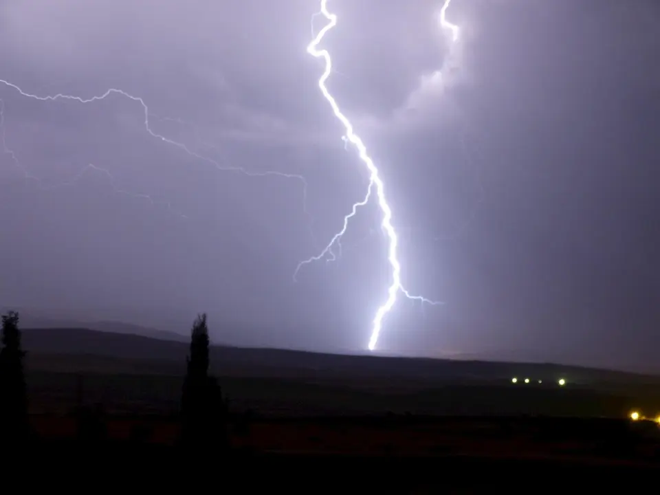 Tormenta, rel&aacute;mpago, rayo