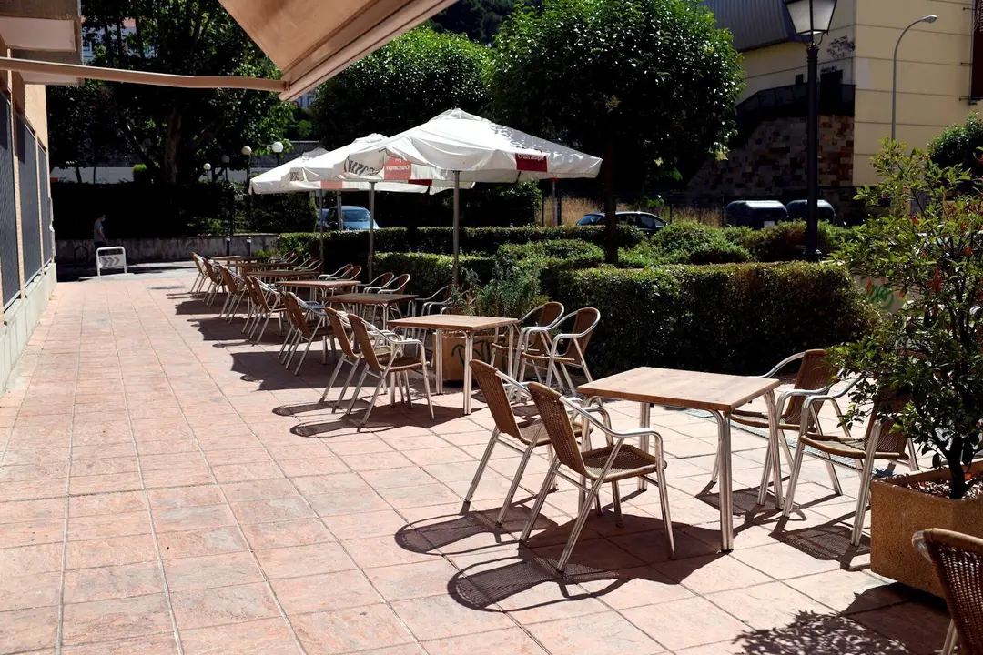 Terraza vac&iacute;a el pasado 6 de julio en Madrid