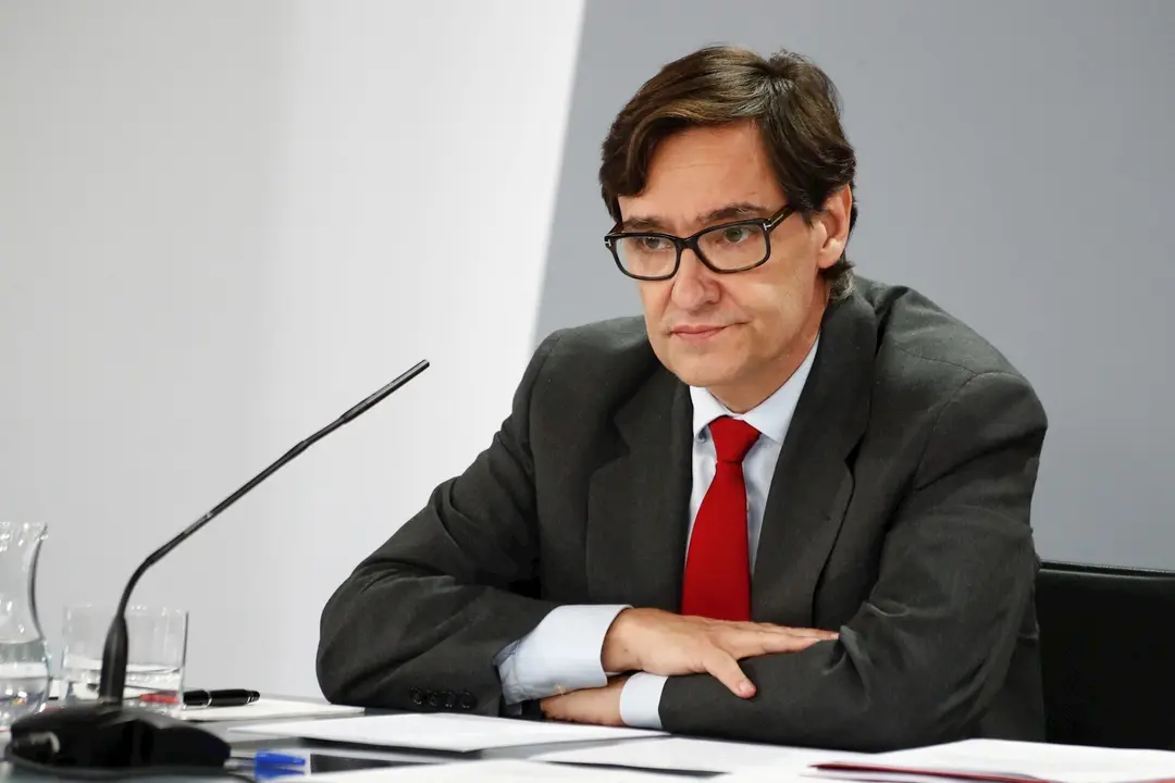 El ministro de Sanidad, Salvador Illa, durante su comparecencia ante los medios tras la Conferencia multisectorial. En Madrid, (Espa&ntilde;a), a 27 de agosto de 2020.