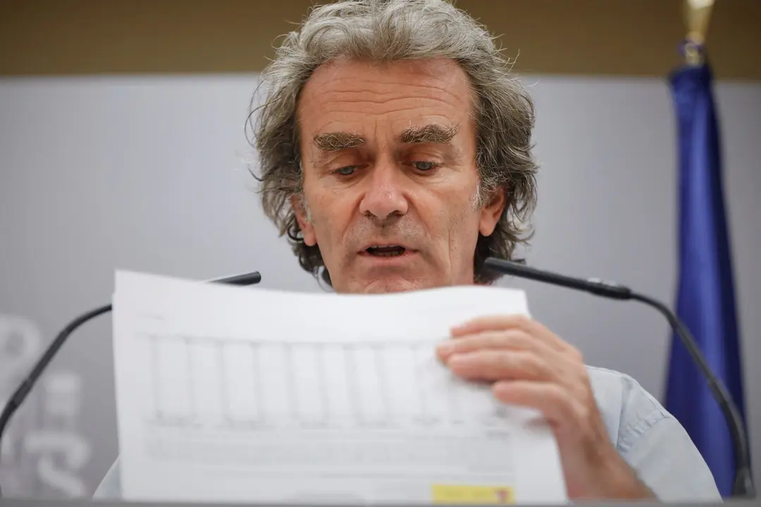 El director del Centro de Coordinaci&oacute;n de Alertas y Emergencias Sanitarias, Fernando Sim&oacute;n, informa en rueda de prensa de la evoluci&oacute;n de la COVID-19 en la Sede del Ministerio de Sanidad, en Madrid