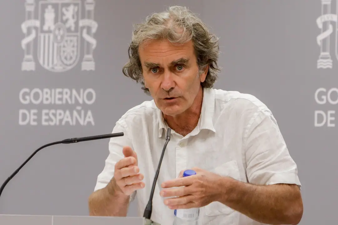 El director del Centro de Coordinaci&oacute;n de Alertas y Emergencias Sanitarias, Fernando Sim&oacute;n, ofrece una rueda de prensa para informar de la evoluci&oacute;n del Covid-19, en la Sede del Ministerio de Sanidad, en Madrid (Espa&ntilde;a) a 31 de agosto de 2020.