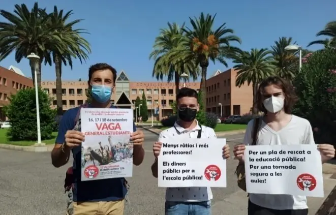 Estudiantes reclaman medidas para "una educaci&oacute;n segura" con una huelga y protestas convocadas por el Sindicat d'Estudiants