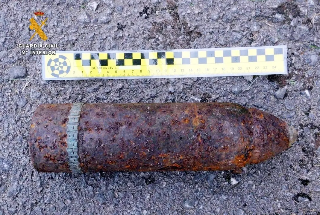 Proyectil de la Guerra Civil hallado en San Pedro del Romeral