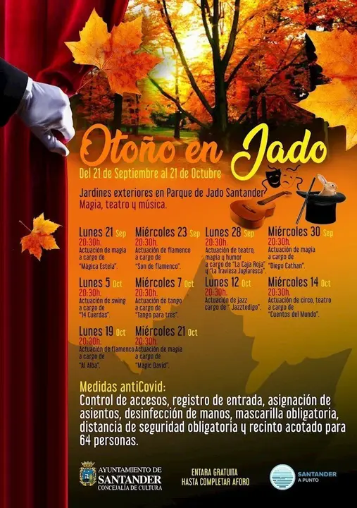 Cartel del programa 'Oto&ntilde;o en Jado' ofrecido por el Ayuntamiento de Santander en el centro cultural Jado