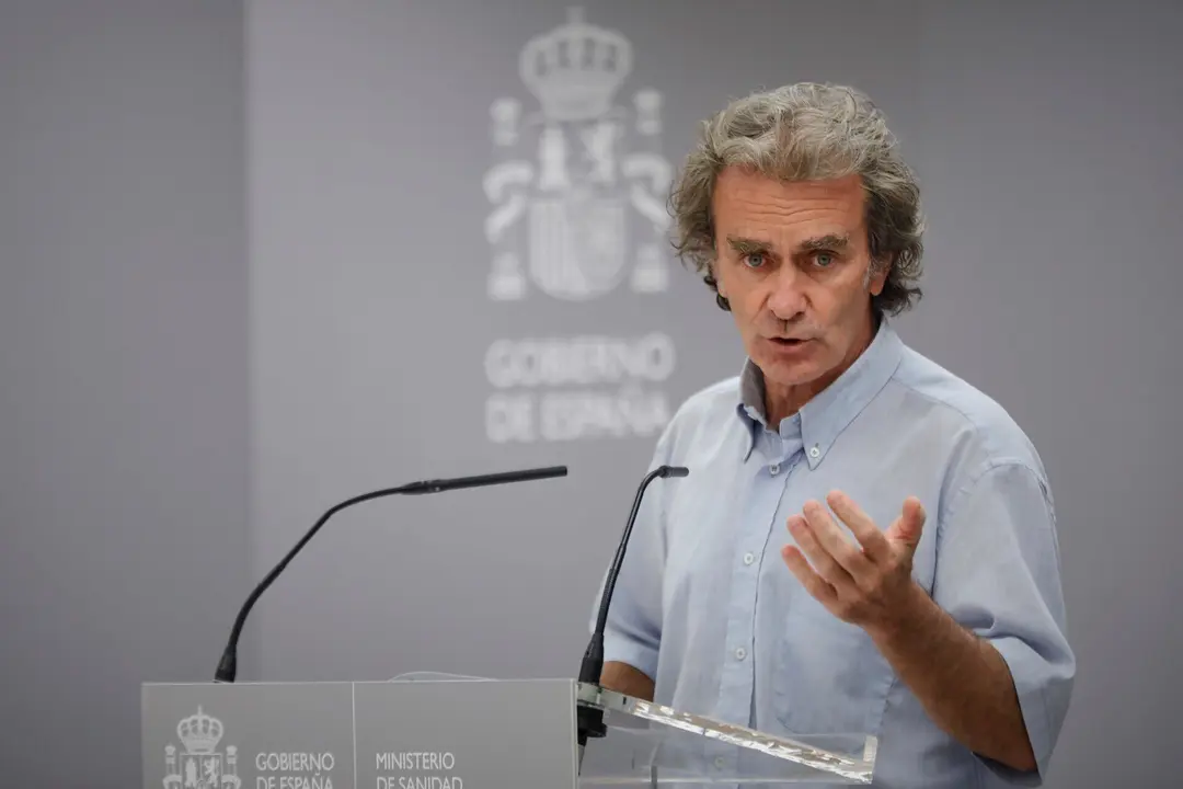 Como todos los jueves, el director del Centro de Coordinaci&oacute;n de Alertas y Emergencias Sanitarias, Fernando Sim&oacute;n, informa en rueda de prensa de la evoluci&oacute;n de la COVID-19 en la Sede del Ministerio de Sanidad, en Madrid (Espa&ntilde;a), a 3 de septiembre de 202